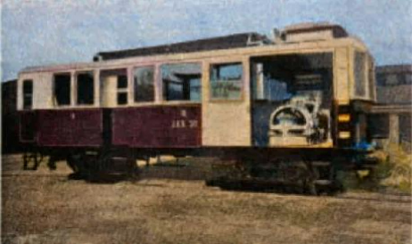 Бензино-электрический вагон, мощностью 60 лошадиных сил. 1910 год. Один из первых известных в России гибридных транспортных средств