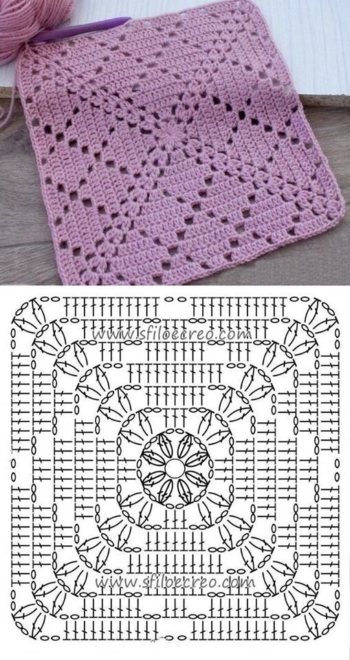 Как вязать квадрат крючком схемы и описание – 40 вариантов