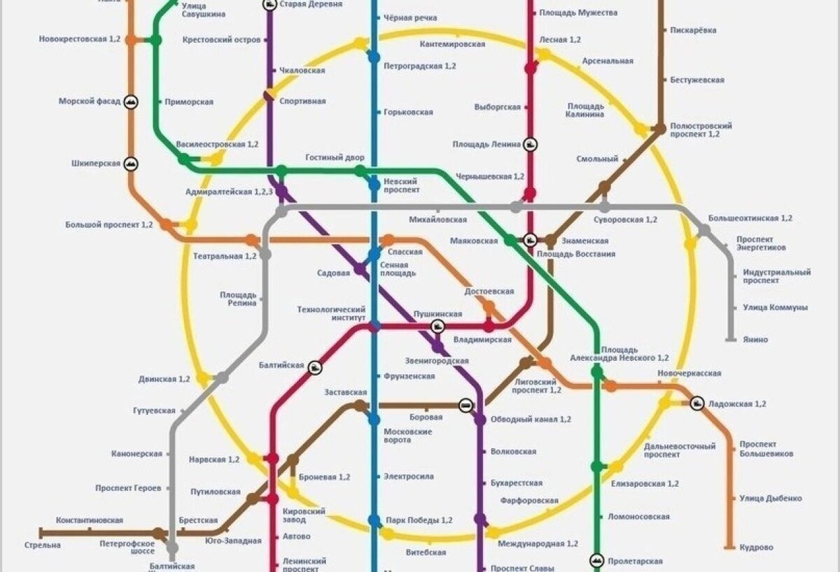 Показать схему санкт петербургского метрополитена