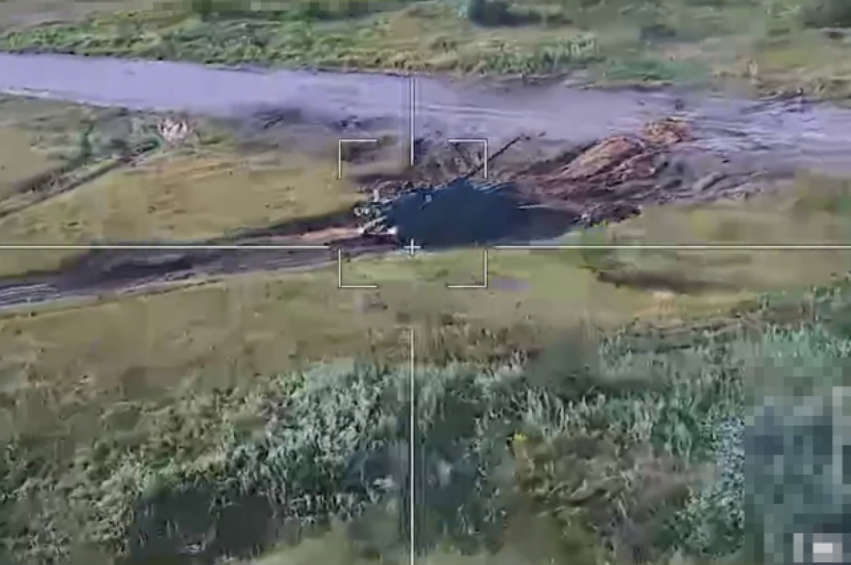    Удар "Ланцета" по танку Leopard 2A6 украинской армии на Запорожском направлении.