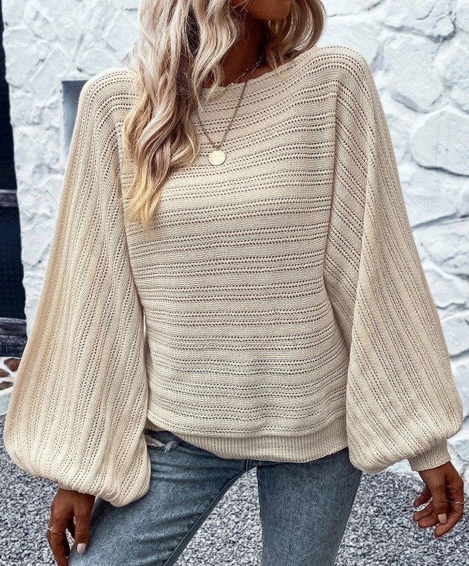 Пуловер с поперечной резинкой и «Косой» - Lilia Vignan