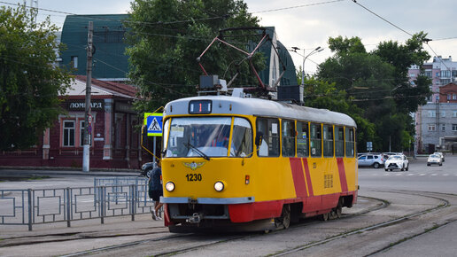 Трамвай Tatra T3SU КВР Барнаул-1230. Покатушки по Барнаулу.