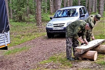    Лесничие делают лавочки-навигаторы в Торгашинском участковом лесничестве © Пресс-служба Комитета лесного хозяйства Московской области