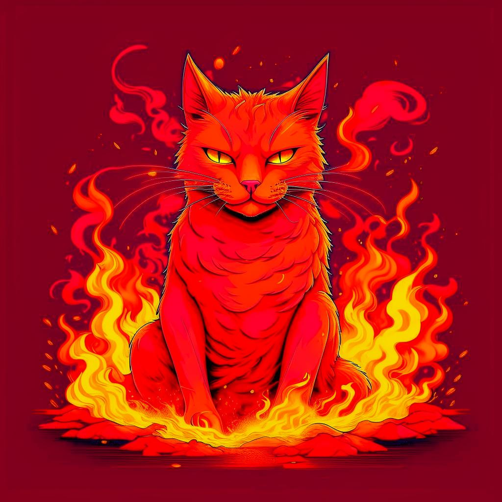 Кот и огонь