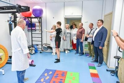    Представители подмосковного центра соцобслуживания с гостями из ДНР © Министерство социального развития Московской области