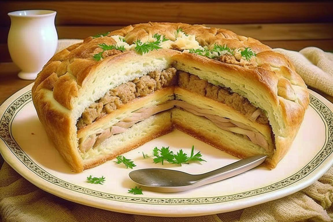 Кулебяка классический с мясом