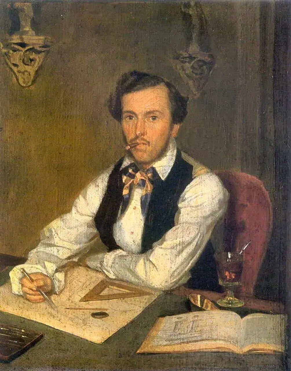 Портреты архитекторов. Павел Андреевич Федотов (1815–1852). Павел Андреевич Федотов автопортрет. Павел Андреевич Федотов портрет. Федотов Павел Андреевич художник.