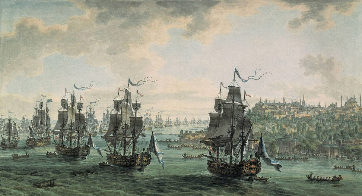Эскадра адмирала Ушакова в Босфоре. Художник Михаил Иванов, 1799 г.