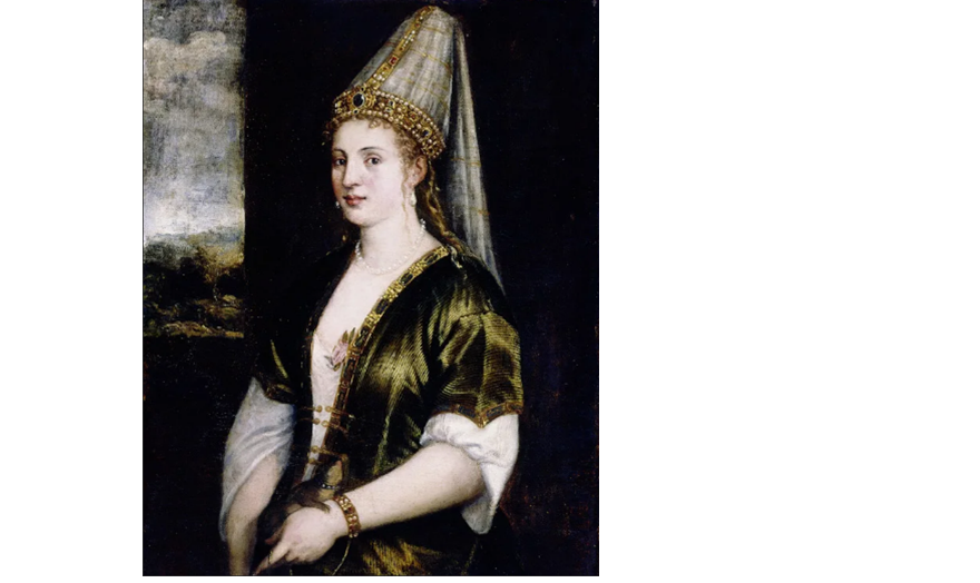Роксолана(La Sultana Rossa). Тициан.  Музей Ринглинг. Сарасота. США
