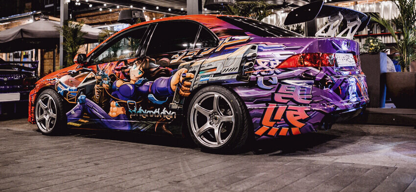 аниме аэрография на машине 