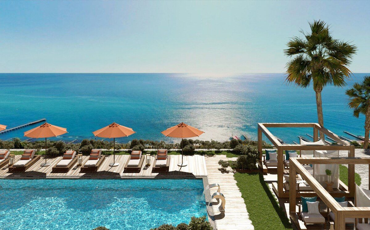 Рендеры отеля Alean Family 4 & Alean Residence 4, который будет работать по системе Ultra All Inclusive с 2026 года в Лазаревском р-не города-курорта Сочи, в продаже есть номера