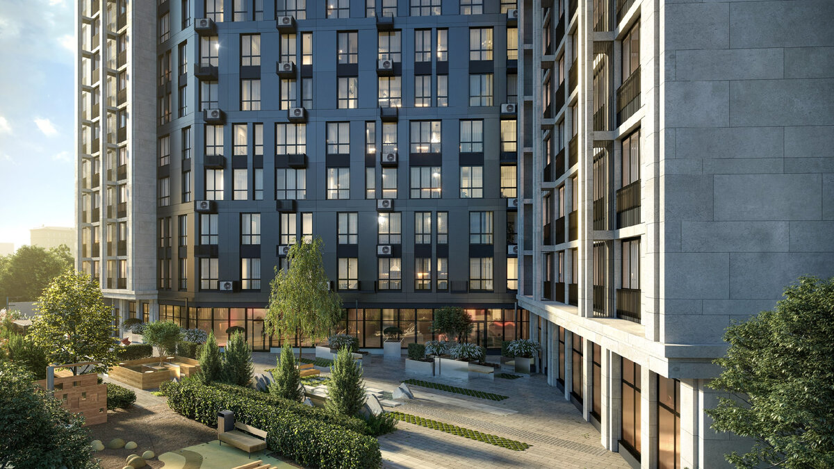 Внутренний двор - рендер проекта от застройщика.