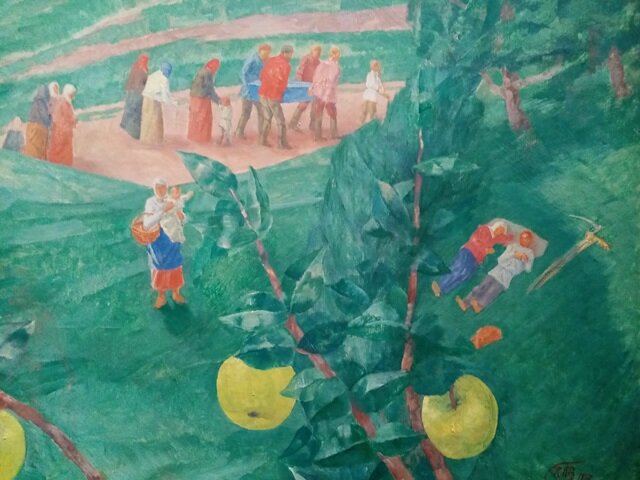 Кузьма Петров-Водкин. Фрагмент картины "Полдень. Лето" (1917). Фото моё.
