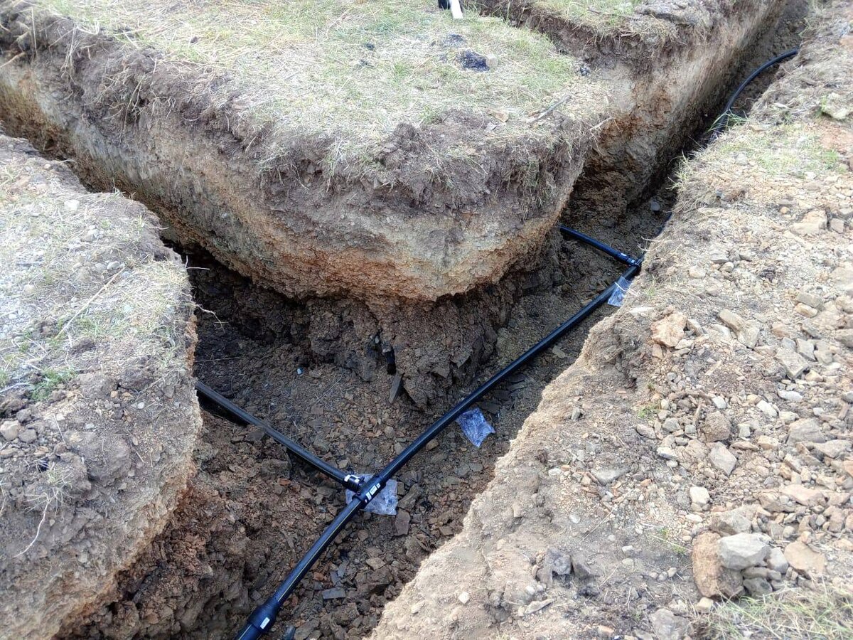 Кусочек нашего садового подземного газопровода