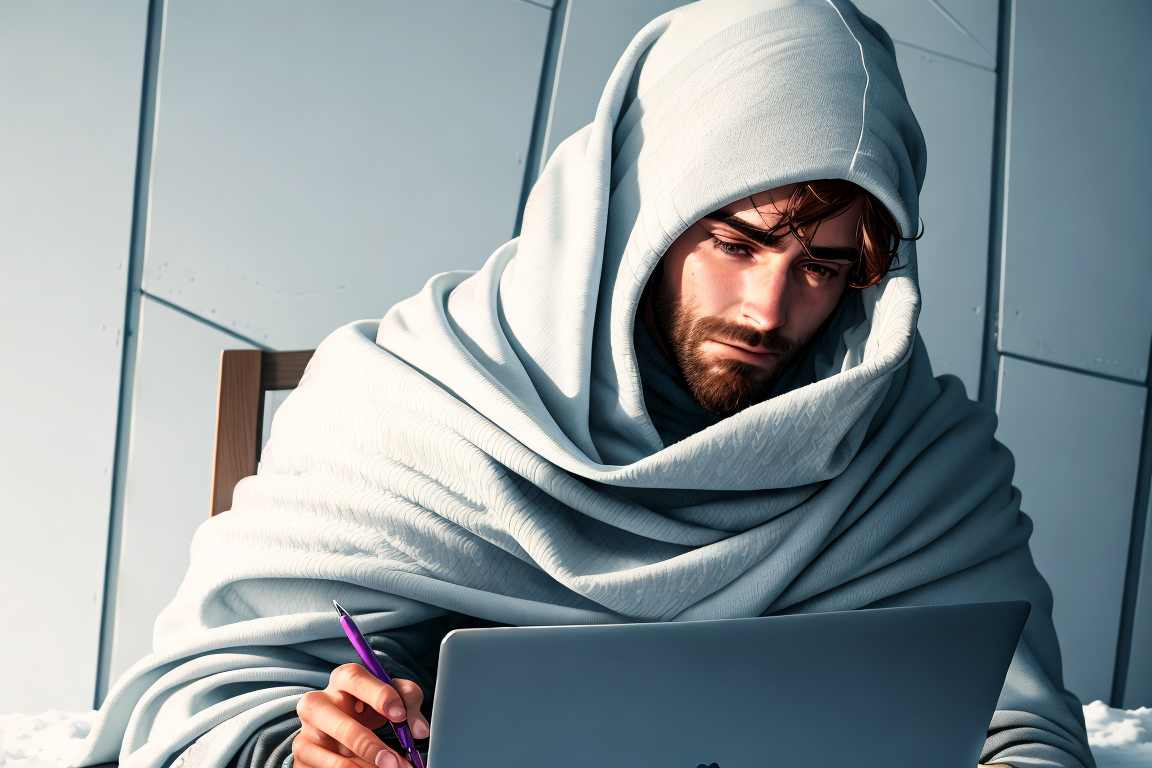 Я люблю работать в прохладе - поэтому иногда я зимой проветриваю помещение перед работой. А чтобы не застудиться всегда есть теплый плед.