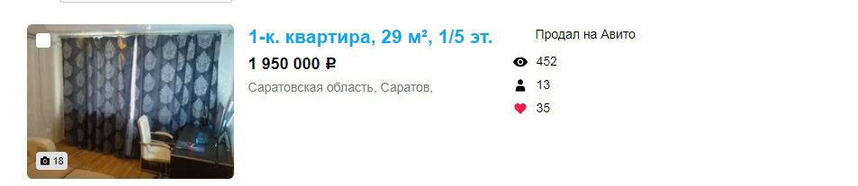 За день объявление увидело 452 человека, 35 добавили в избранное