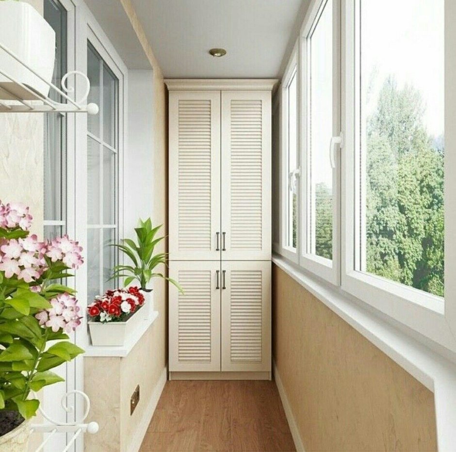 Дизайн узкого балкона