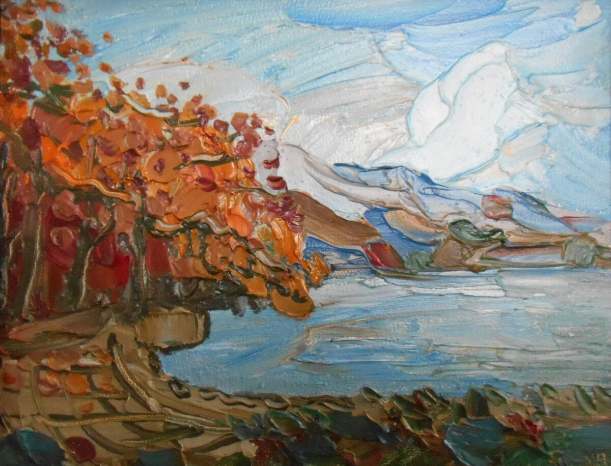 "Каштаны у озера"     10х15