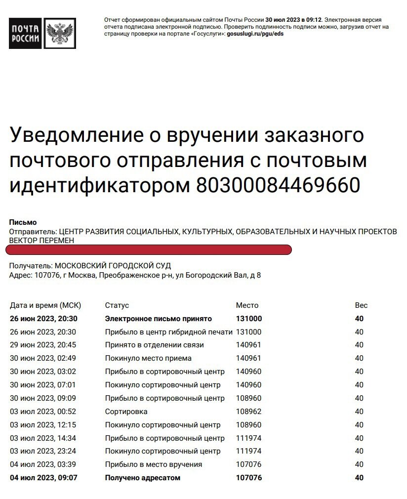 И вновь плавненько переходим к срокам. Перед Вами жизненный цикл почтового отправления с запросом нашей редакции