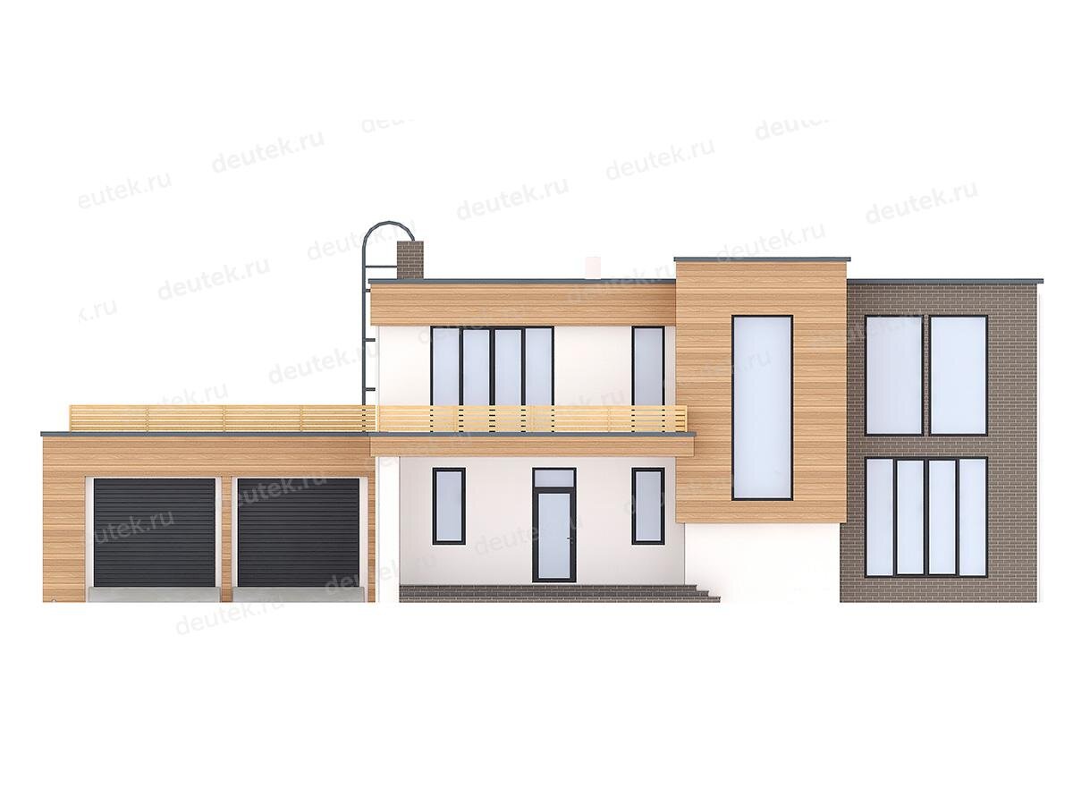Проект двухэтажного дома 285 м2 в стиле минимализм с гаражом на 2 машины и террасой - DTS01H