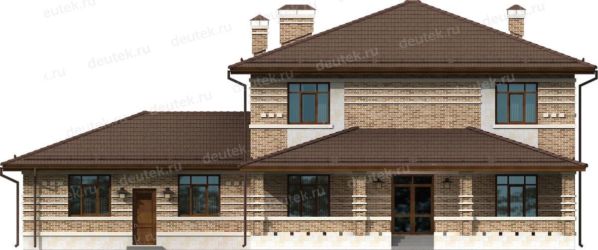 Проект двухэтажного дома 412 м2 с гаражом, кабинетом и террасой в стиле Неомодернизм - KR10