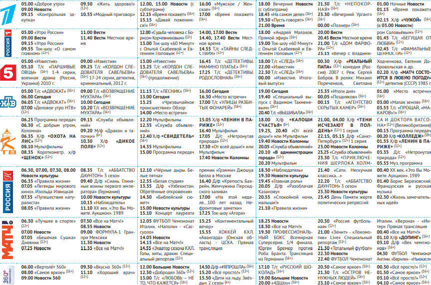 Матч тв программа на сегодня пермь передач