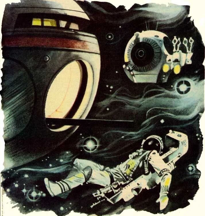 Роберт Авотин. Иллюстрация к роману Артура Кларка "Космическая одиссея 2001 года". Изображение взято из открытых источников