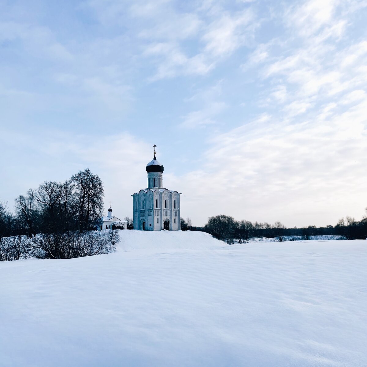 Покрова на Нерли, вид со стороны Боголюбовского луга