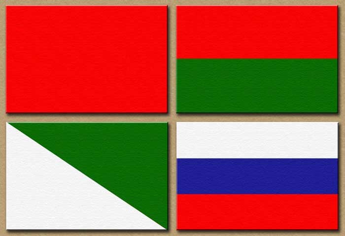 И это далеко не все флаги данных правительств. Конкретно изображены правительственные флаги: Комуча, Временного Областного правительства Урала, Временного правительства Сибири, Временного Всероссийского правительства (Уфимской Директории). 