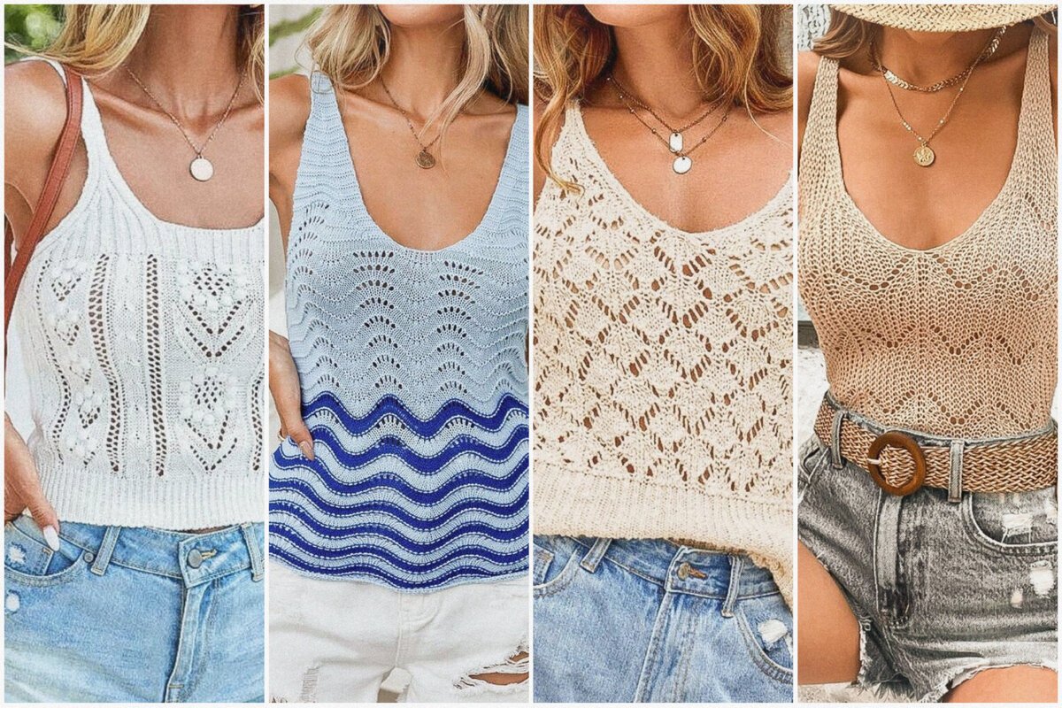 Shein модели со схемами Новые модели Shein. Подборка летних топов: 5 изделий и схем для вязания спицами 