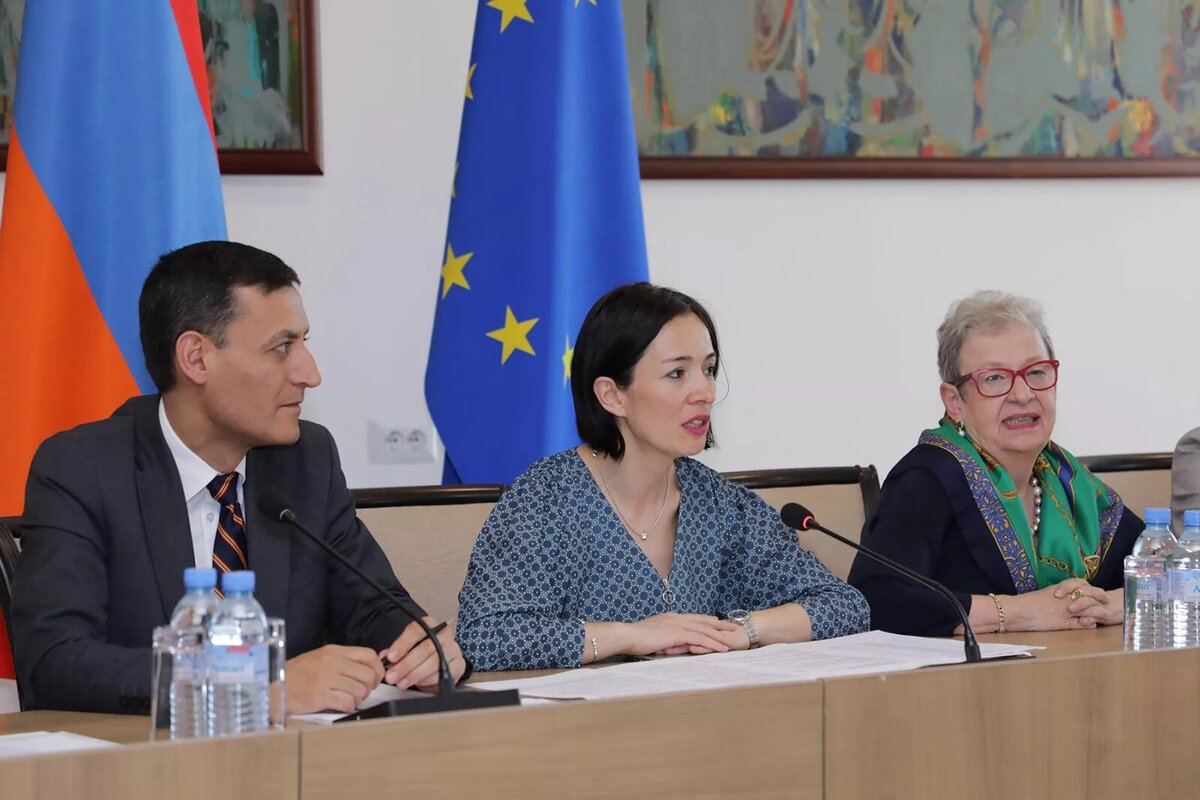 Министр ОНКС Армении Жанна Андреасян приняла членов рабочей группы Европейского совета по вопросам Восточной Европы и Центральной Азии (2 июня 2023). Еревaн © Photo : official site of MESCS of RA