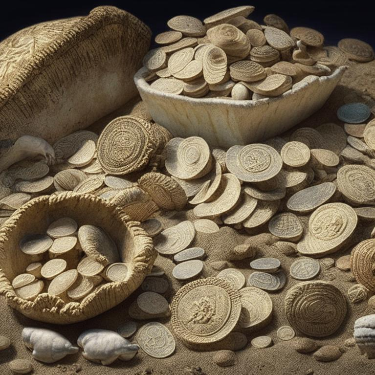 Ракушки для обмена на товары. Нарисовано нейросетью