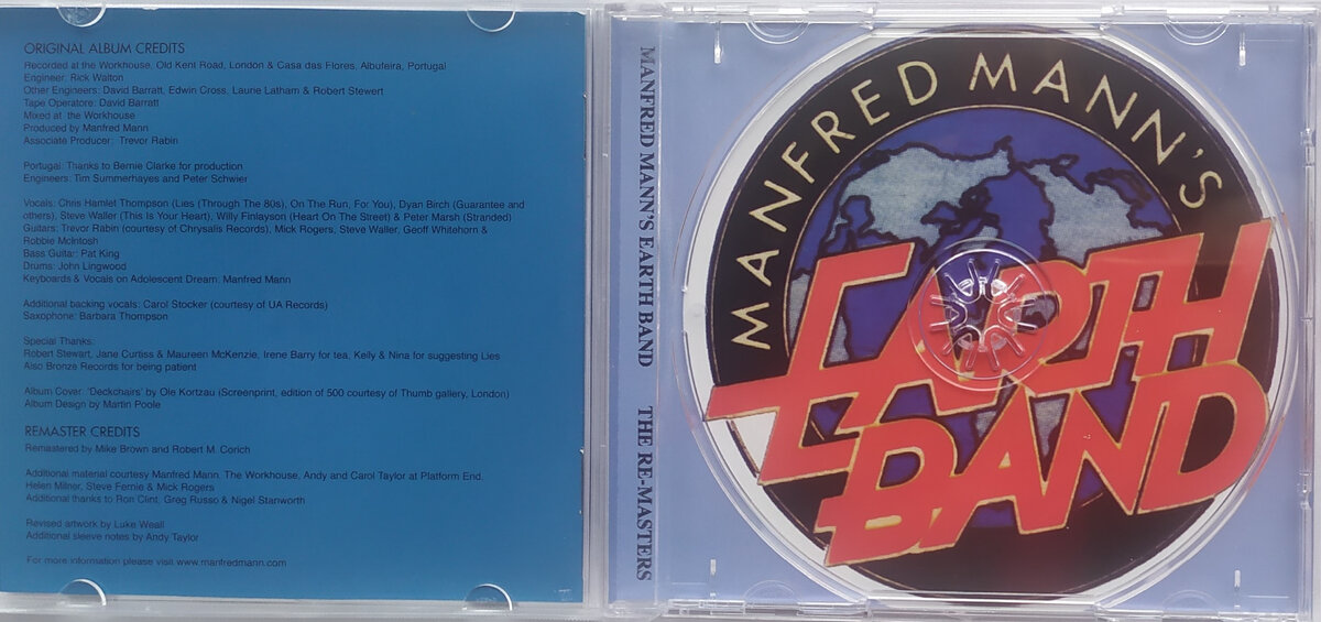 Manfred Mann's Earth Band "Chance" (1980) CD 2012 - tray