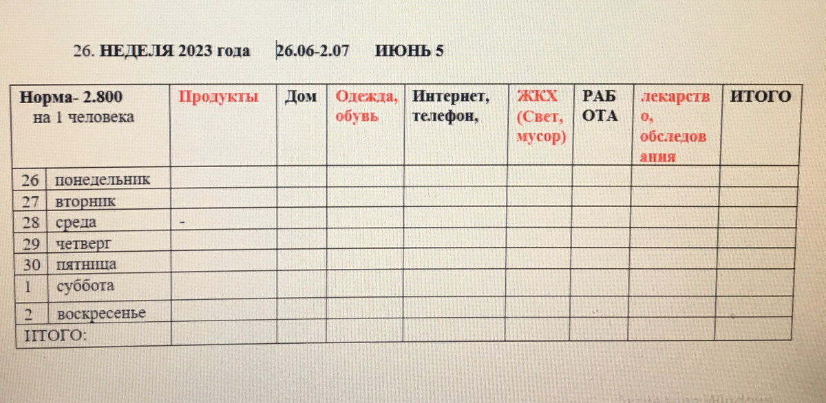 Моя записная книжка. Шаблон