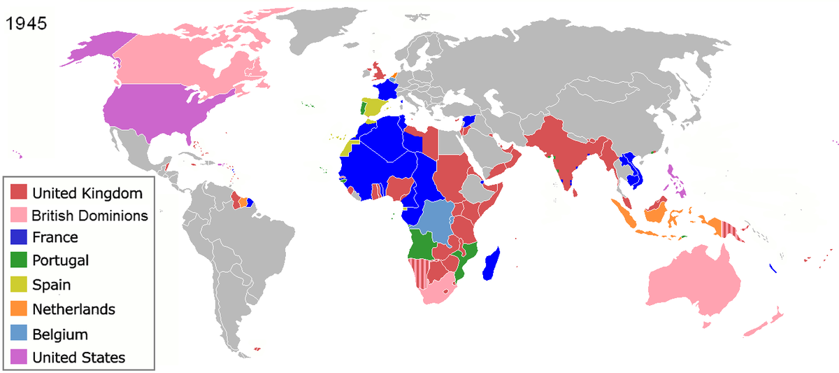 Если посмотреть на карту мировых Империй сразу после Великой отечественной войны, то страны, где США могли купить земли, бывшие колонии Британии, и только ДР Конго была под Бельгией