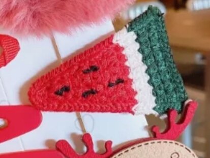 Заколка для волос арбуз