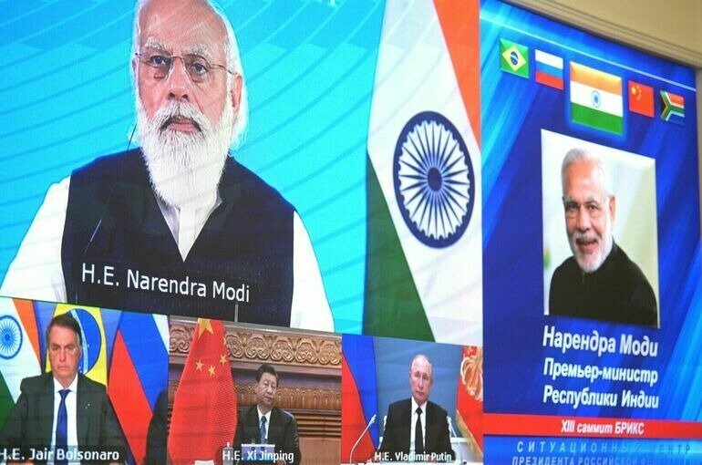 Премьер-министр Индии Нарендра Моди на саммите БРИКС. Фото: пресс-служба Кремля