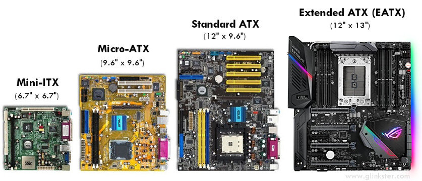 В чем отличие материнских плат. Форм-фактор:ATX, Mini-ITX, MICROATX. Micro-ATX, Mini-ITX, Standard-ATX. Mini ATX материнская плата размер. Mini ITX Micro ATX.