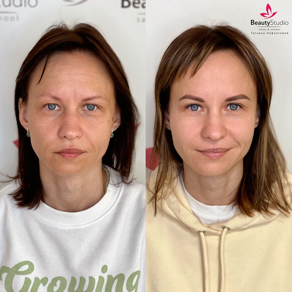 Пудровое напыление бровей в салоне BeautyStudio в Санкт Петербурге
