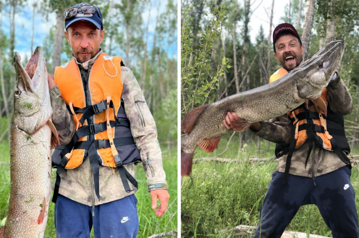    Под Новосибирском рыбак поймал гигантскую щуку длиной более метра