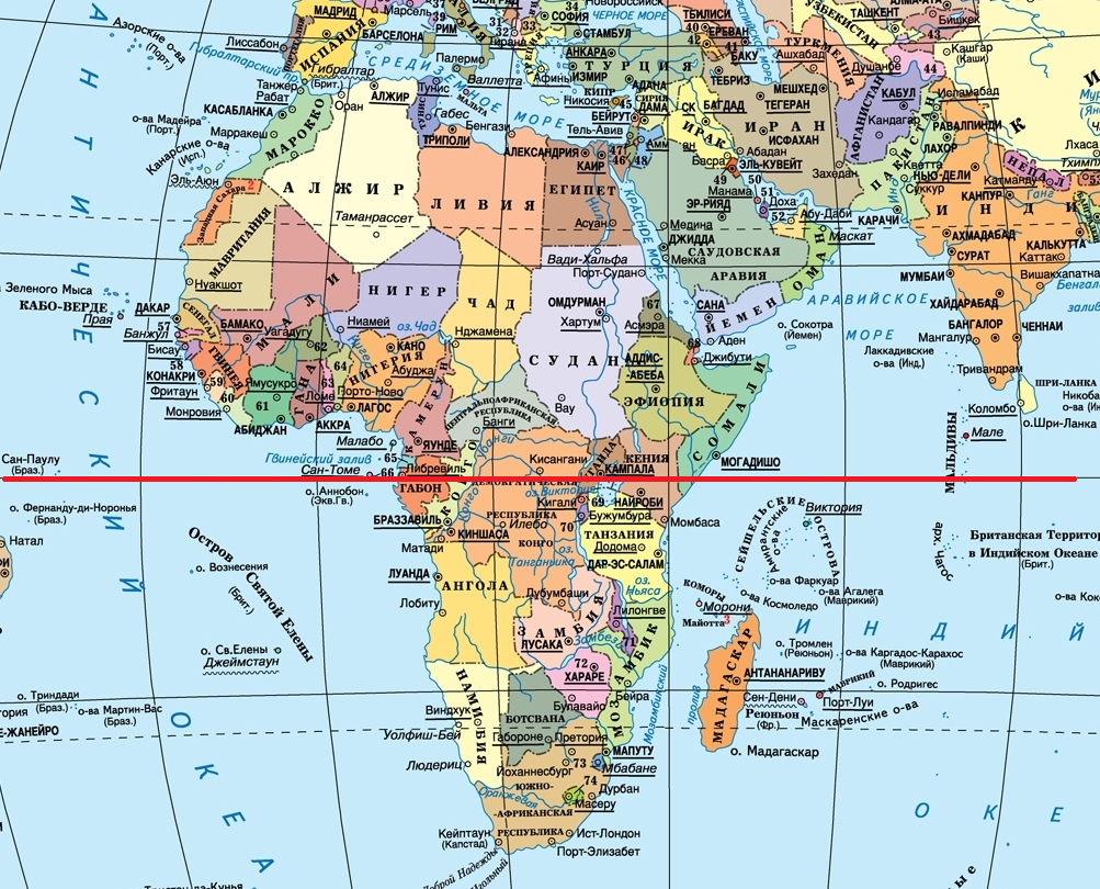 к северу от экватора - много стран лежит на территории пустыни Сахара, поэтому не считаю их комфортными.