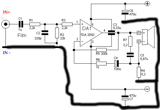 Tda2050 схема усилителя с двухполярным питанием