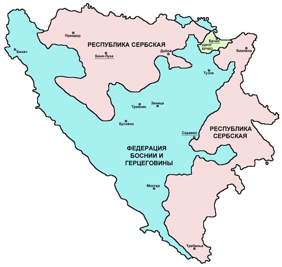 Карта боснии и герцеговины и республика сербская