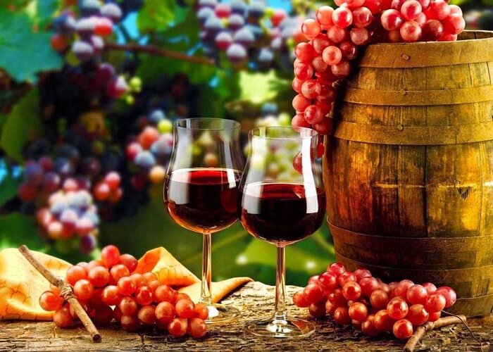 Домашнее сухое вино из винограда (красного или белого)