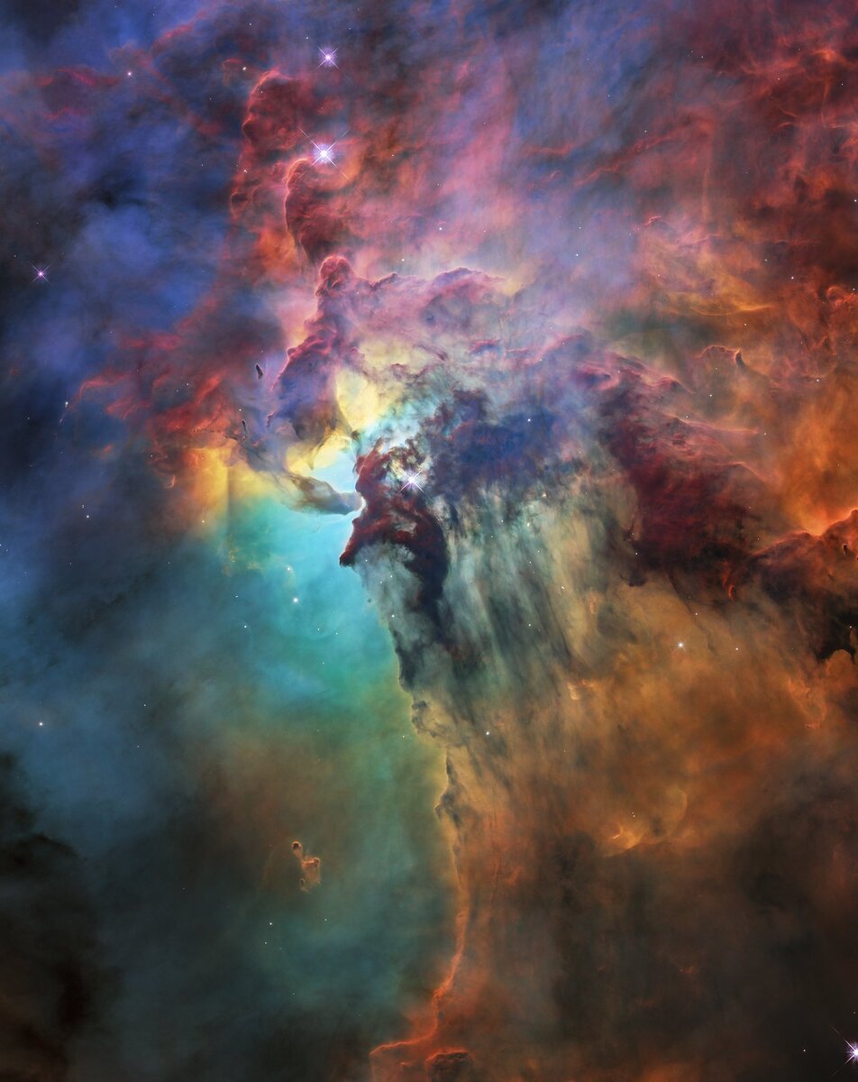 Снимок сердца туманности Лагуна от космического телескопа «Hubble».