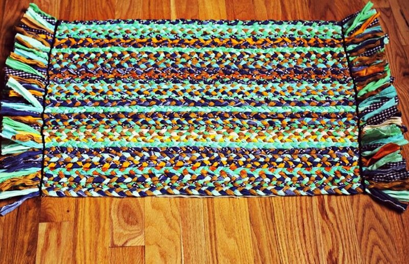 Плетение круглого коврика из лоскутков, с ссылками на мое видео