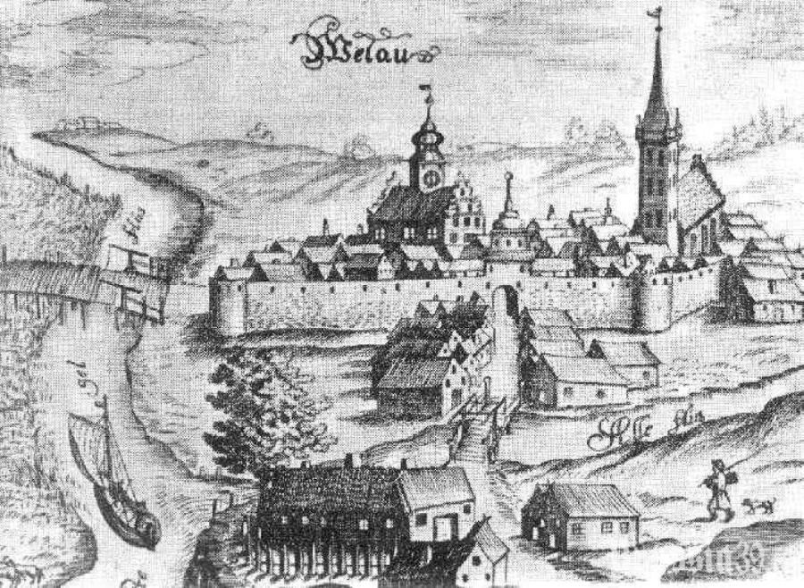 Замок Велау. Старинная гравюра.