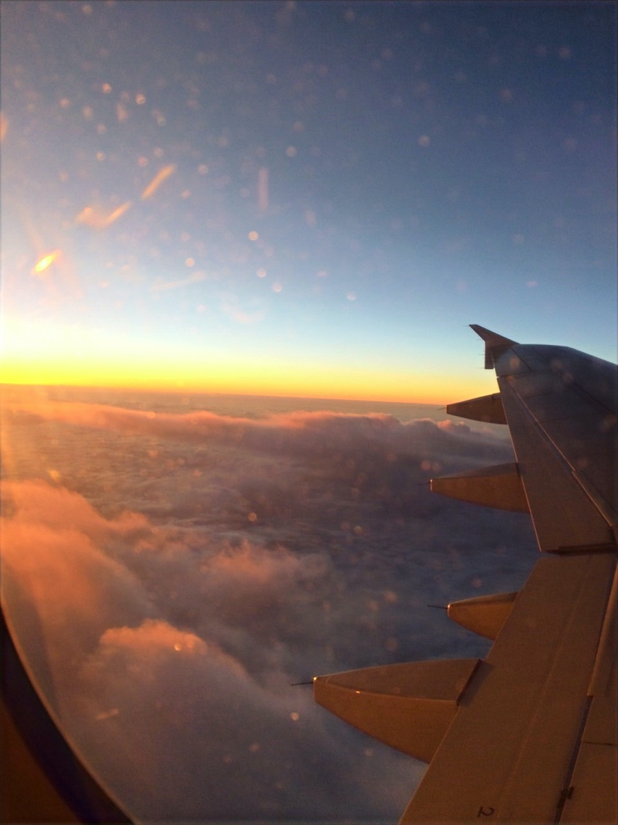 вид из окна нашего самолета на пути в Сан Франциско