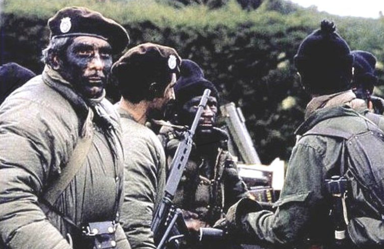 Амфибийная группа коммандос морской пехоты Аргентины на Мальвинских (Фолклендских) островах. Май 1982 года