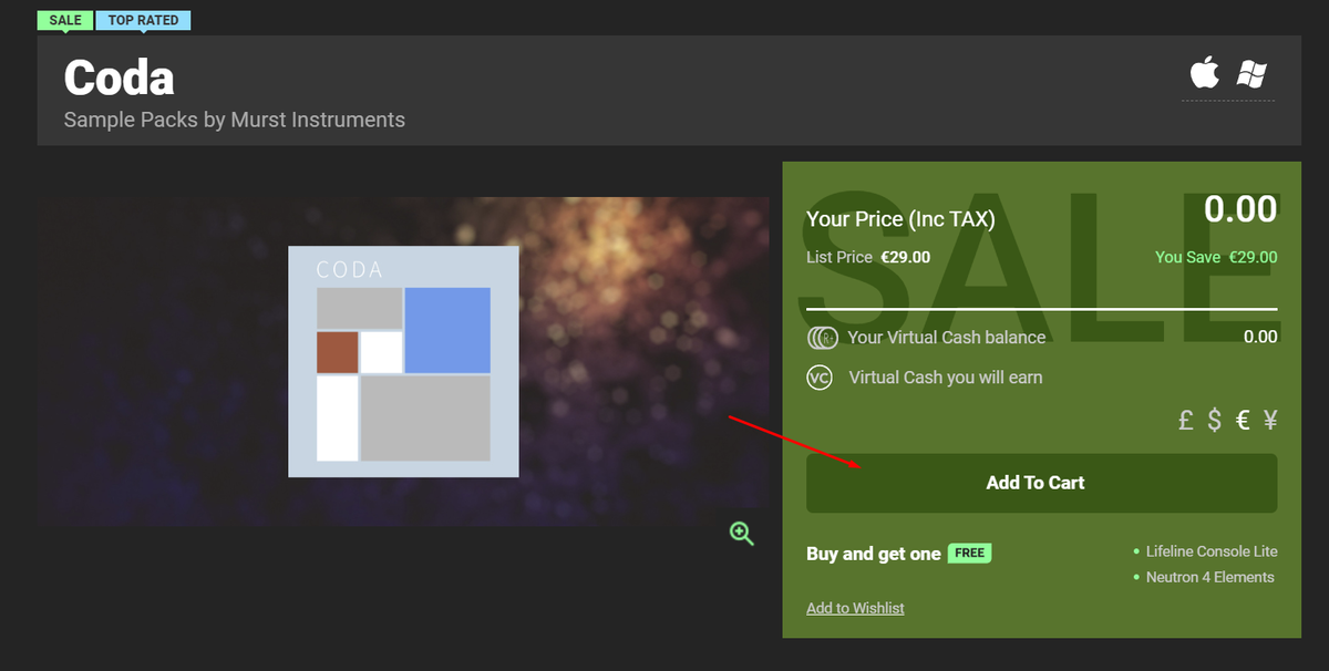Положи CODA в корзину